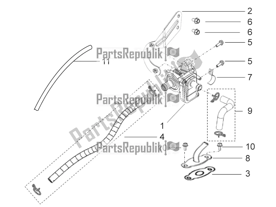 Todas as partes de Válvula De Controle De Ar Secundária do Aprilia STX 150 2016