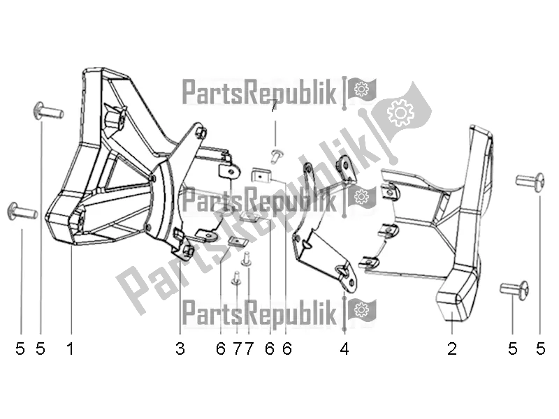 All parts for the Shroud of the Aprilia STX 150 2016