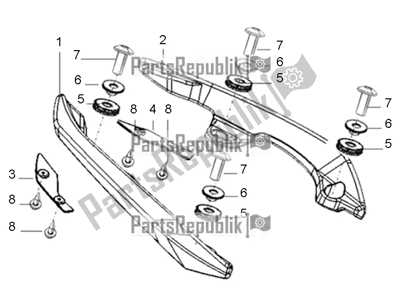 All parts for the Rear Handles Assembly of the Aprilia STX 150 2017