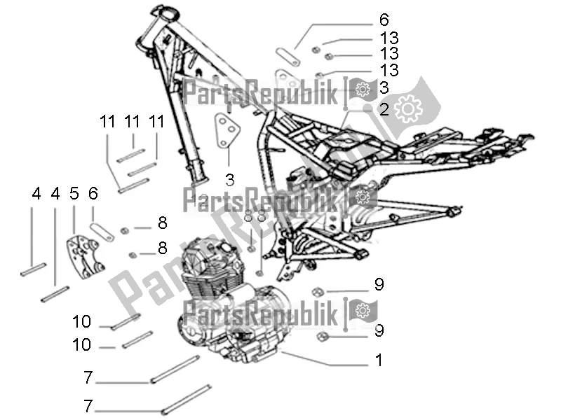 All parts for the Eengine And Frame of the Aprilia STX 150 2018