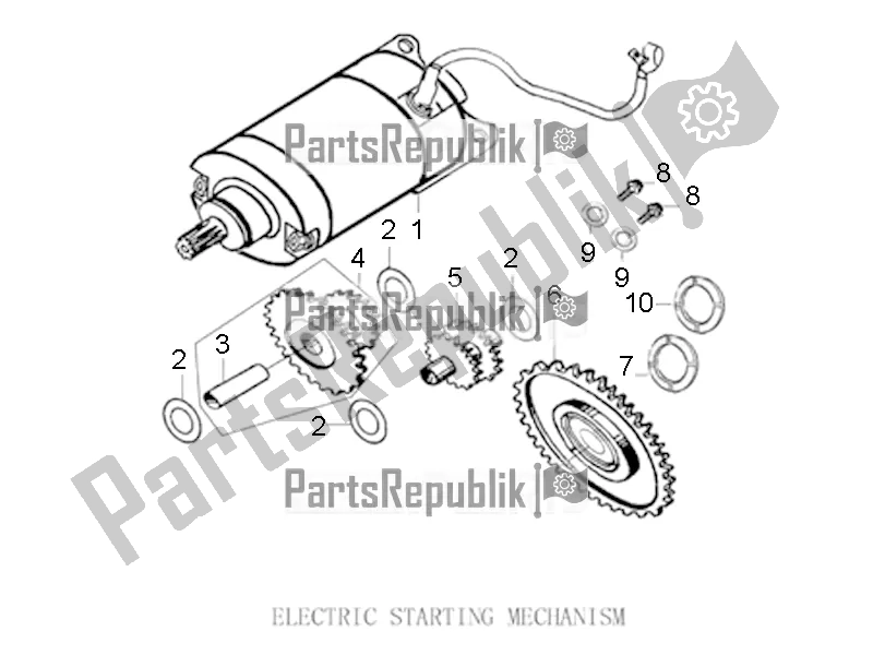 All parts for the Electric Starting Mechanism of the Aprilia STX 150 2018