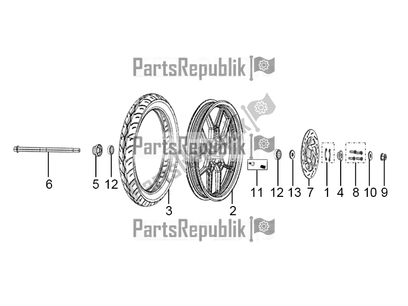 All parts for the Front Wheel Made Of Alloy of the Aprilia STX 150 2018