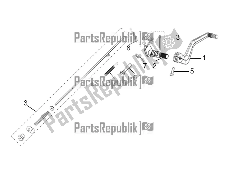 Tutte le parti per il Gruppo Pedale Freno Posteriore del Aprilia STX 150 2018