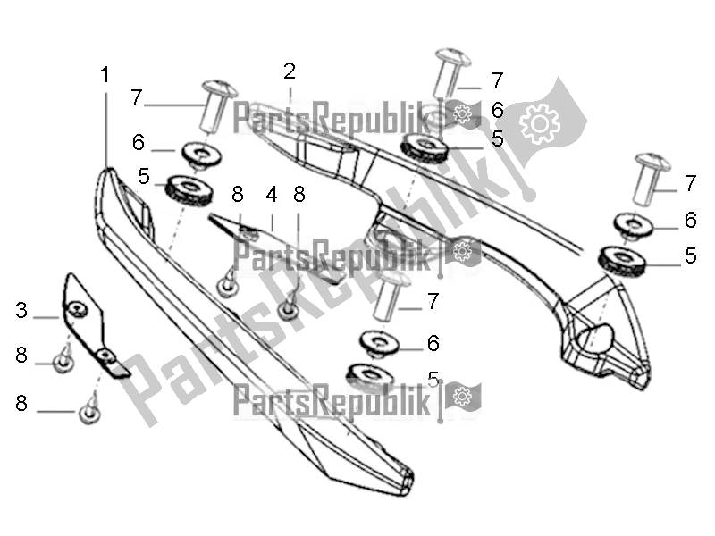 All parts for the Rear Handles Assembly of the Aprilia STX 150 2018