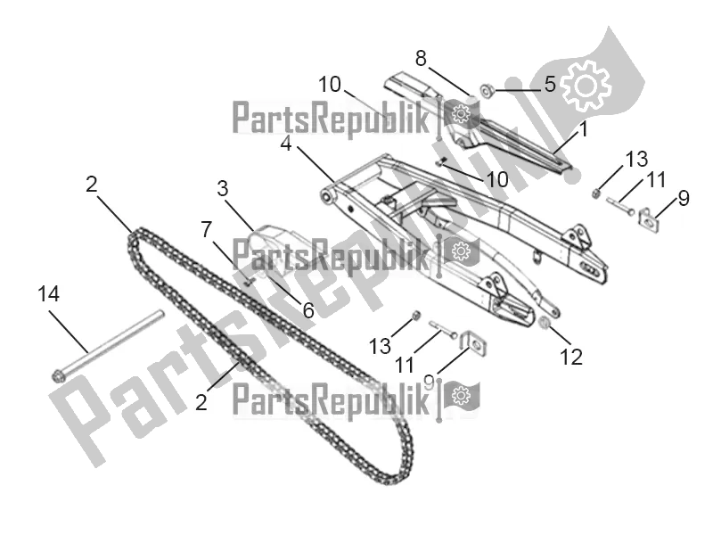 All parts for the Swing Arm of the Aprilia STX 150 2018