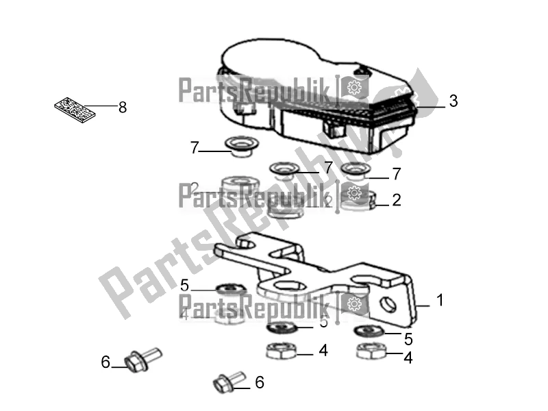 All parts for the Dashboard Assembly of the Aprilia STX 150 2019