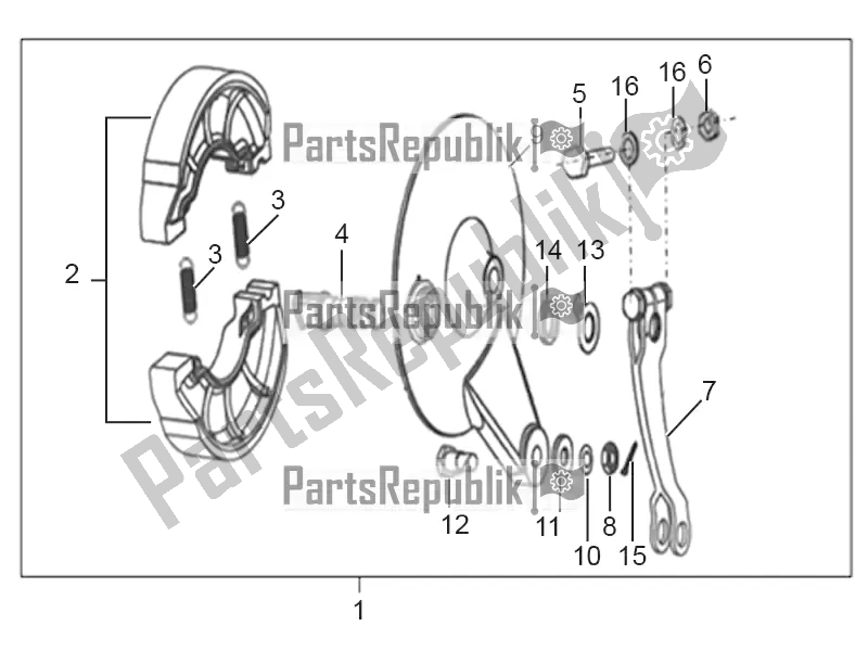 All parts for the Rear Brake Assembly of the Aprilia STX 150 2019