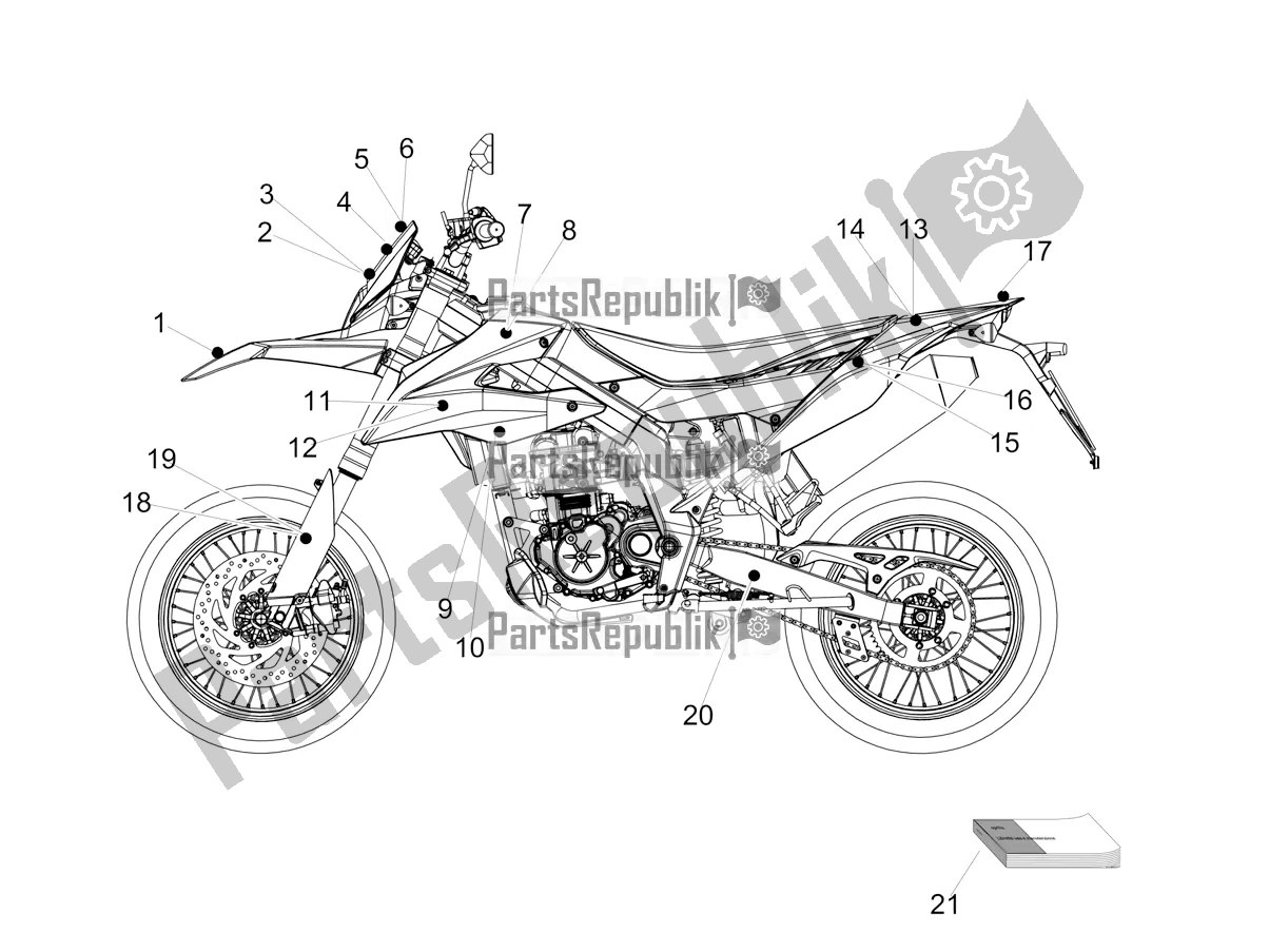 Alle onderdelen voor de Decalcomania van de Aprilia SX 125 2018