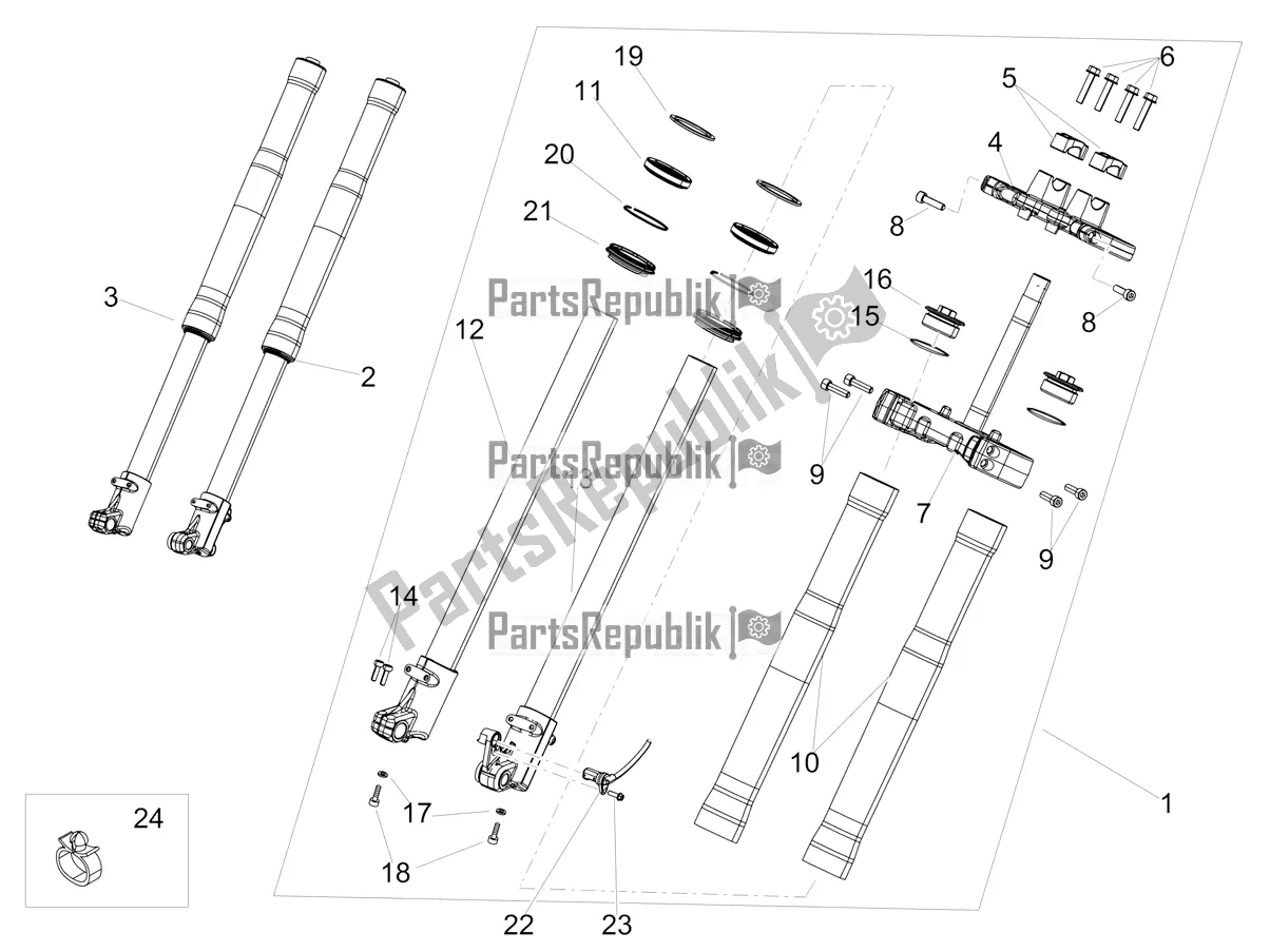 All parts for the Fork of the Aprilia SX 125 2018