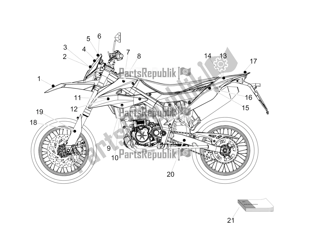 All parts for the Decalcomania of the Aprilia SX 125 2019