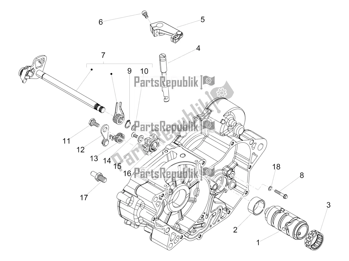 Toutes les pièces pour le Boîte De Vitesses / Sélecteur / Came De Changement De Vitesse du Aprilia SX 125 2019