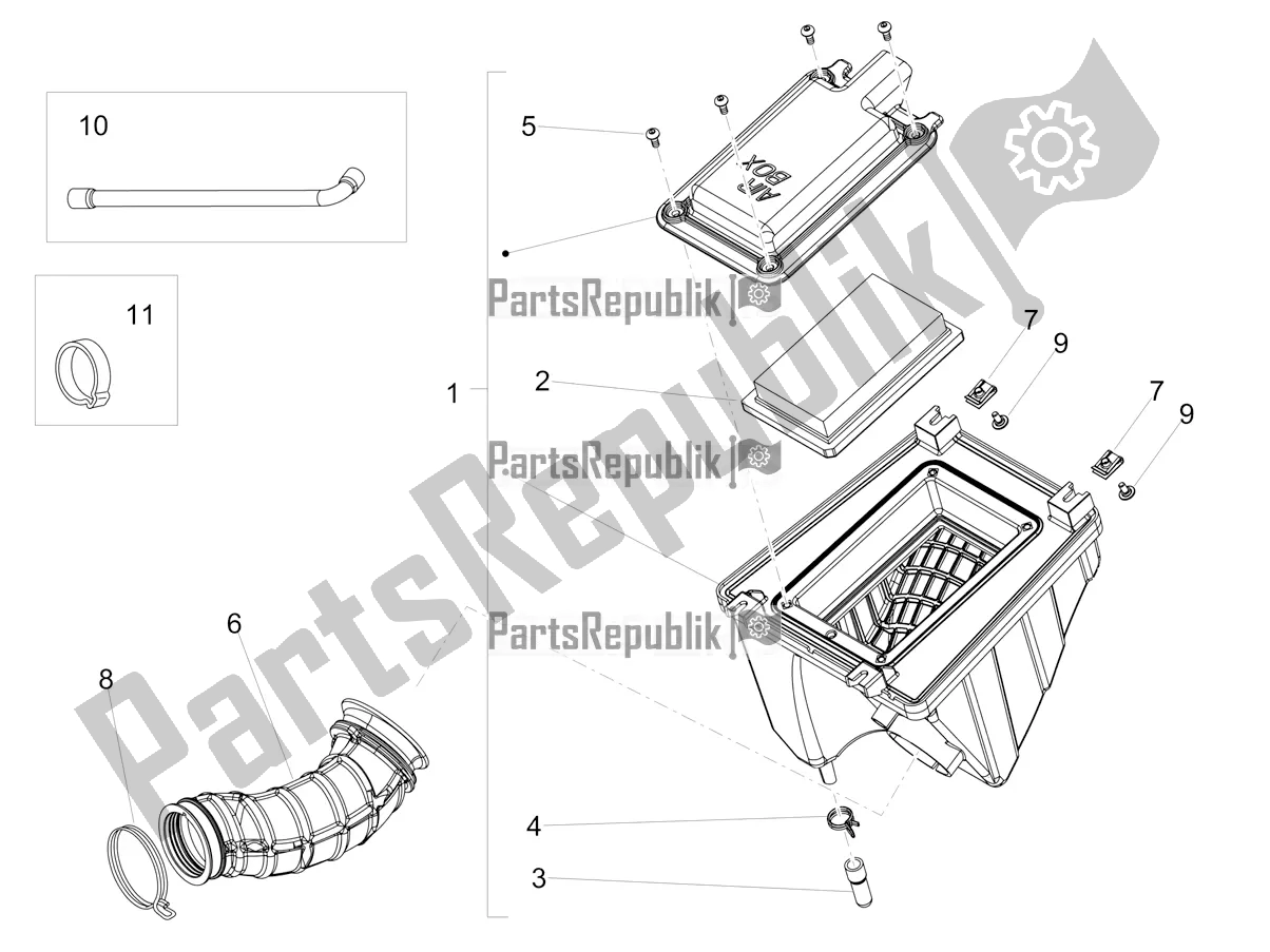 Todas as partes de Caixa De Ar do Aprilia SX 125 2020