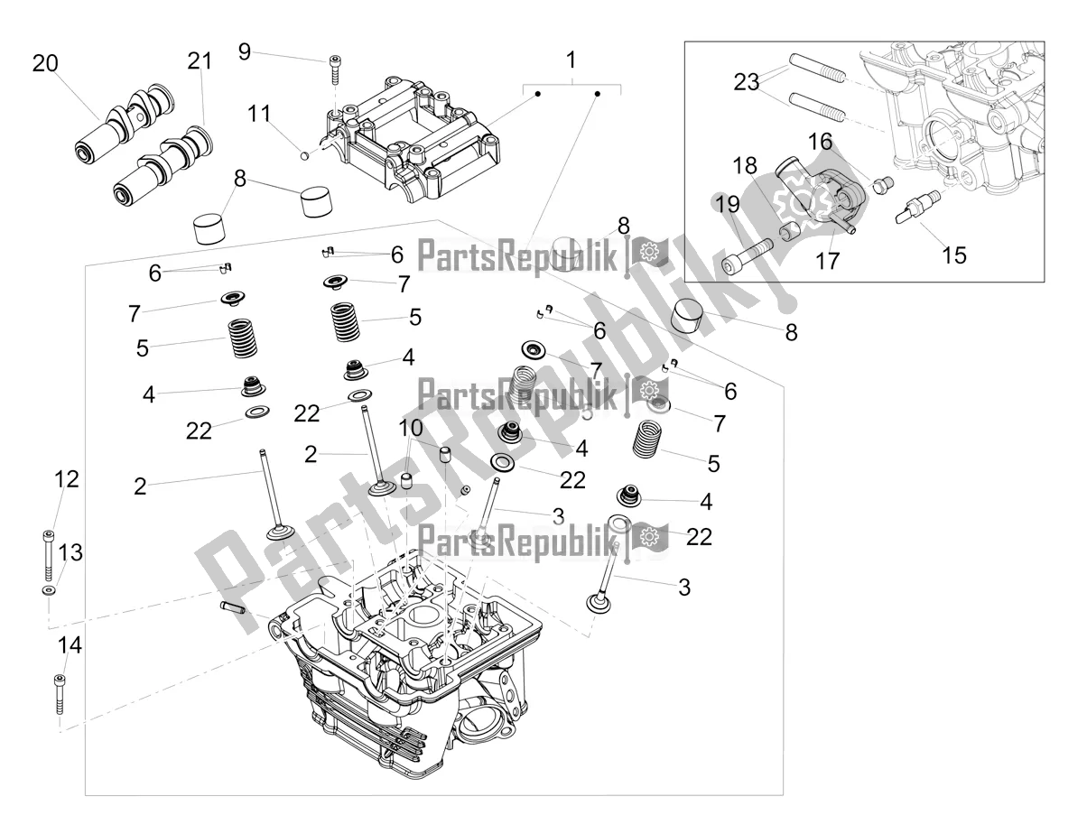 All parts for the Cylinder Head - Valves of the Aprilia SX 125 2020