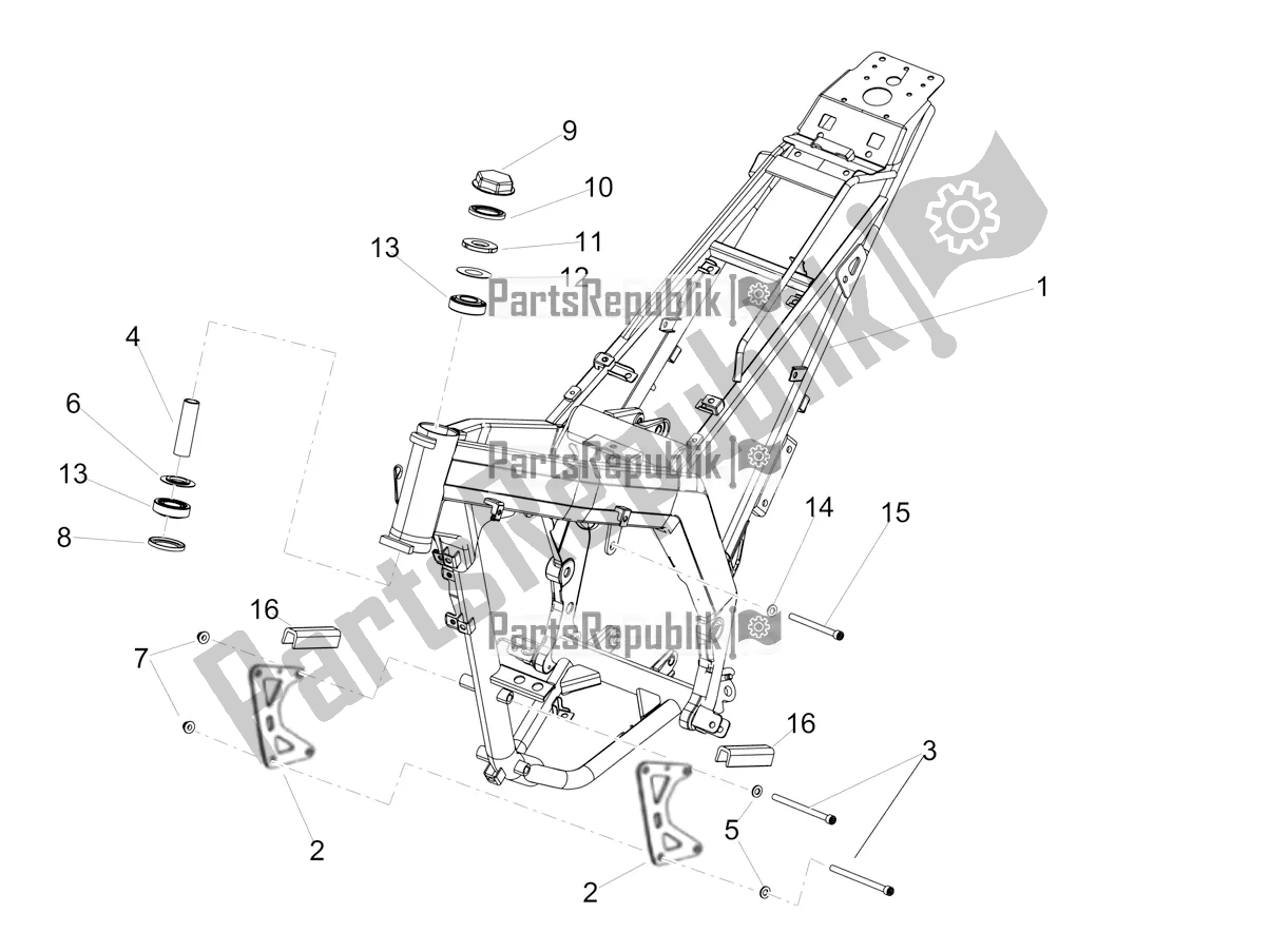 Tutte le parti per il Telaio del Aprilia SX 125 2020