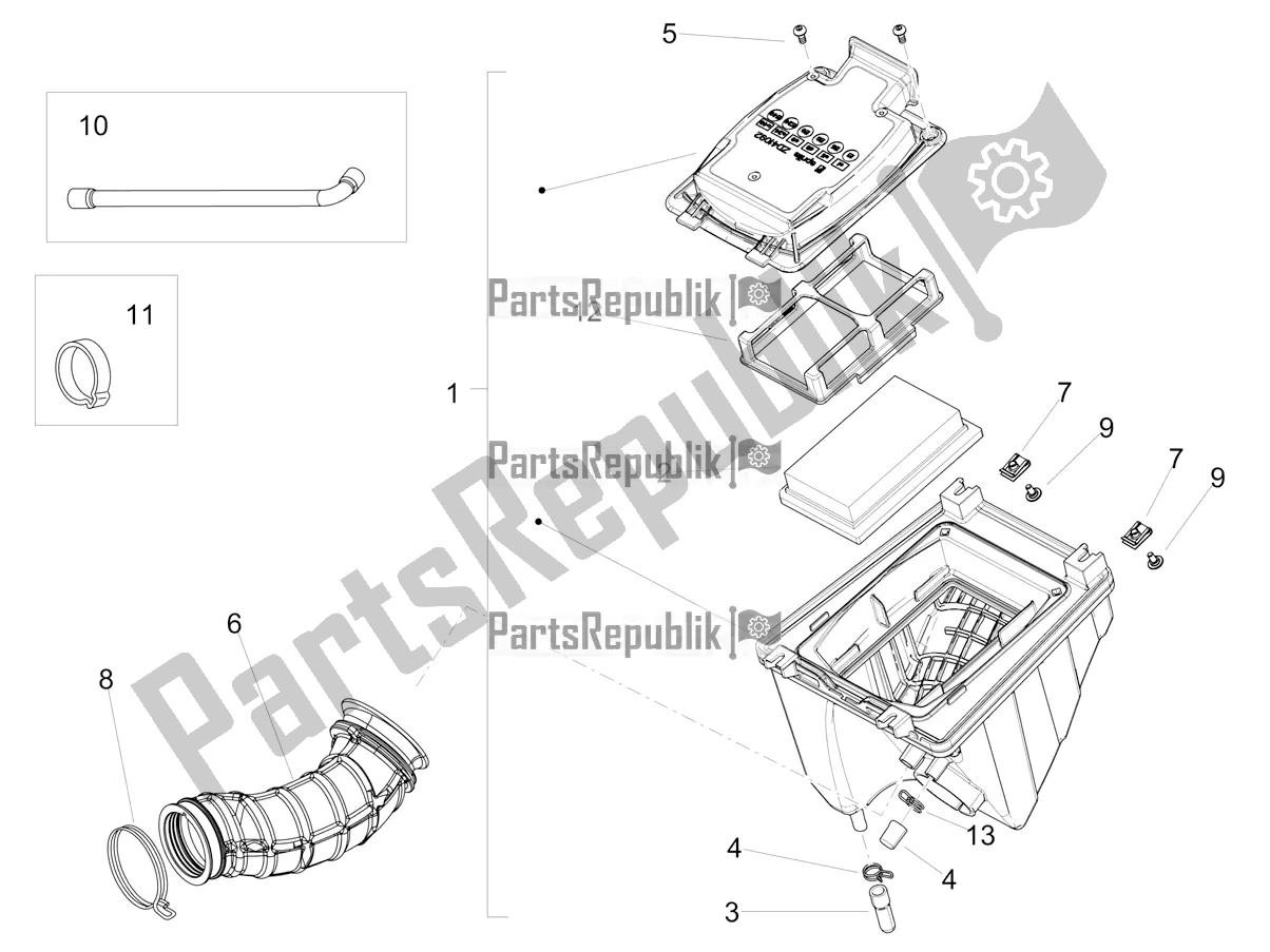 All parts for the Air Box of the Aprilia SX 125 2021