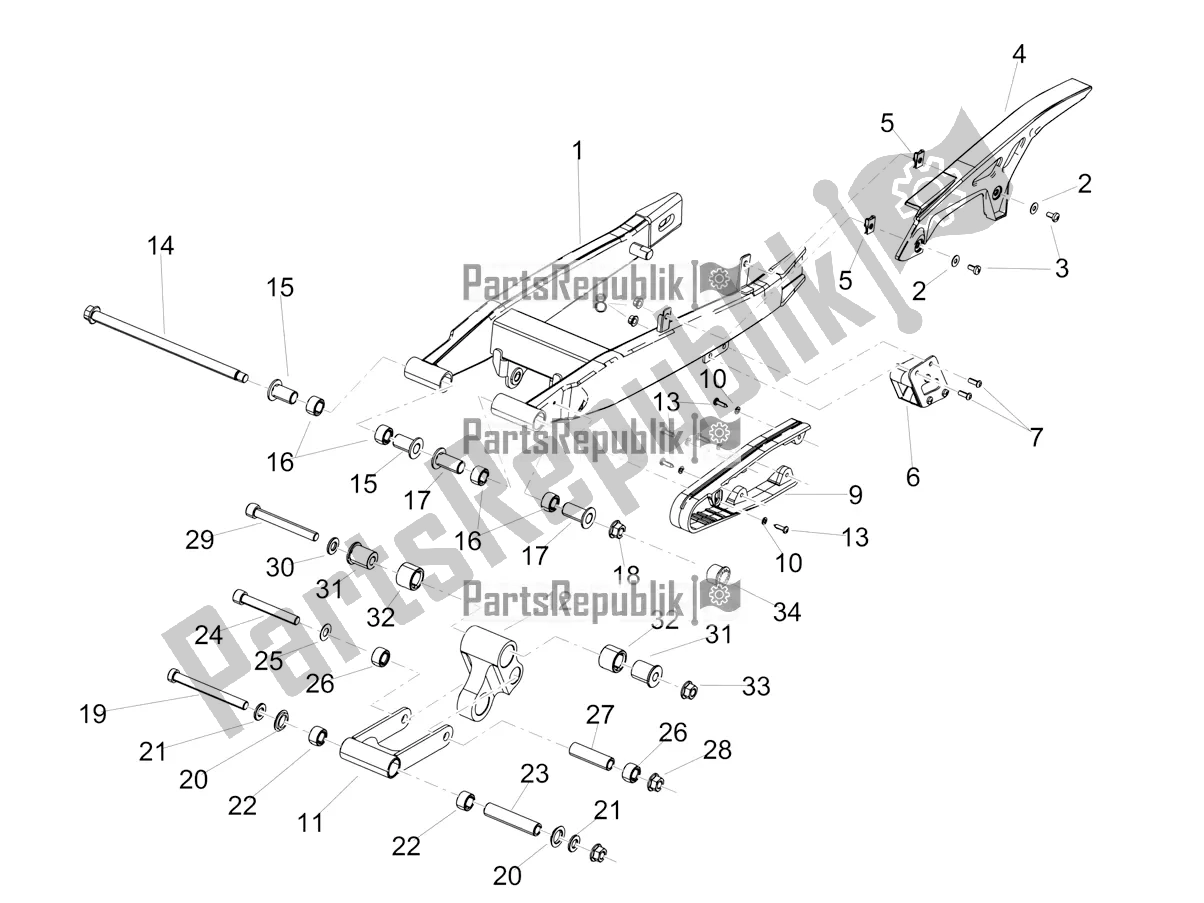 Alle onderdelen voor de Grote Vork van de Aprilia SX 125 2021