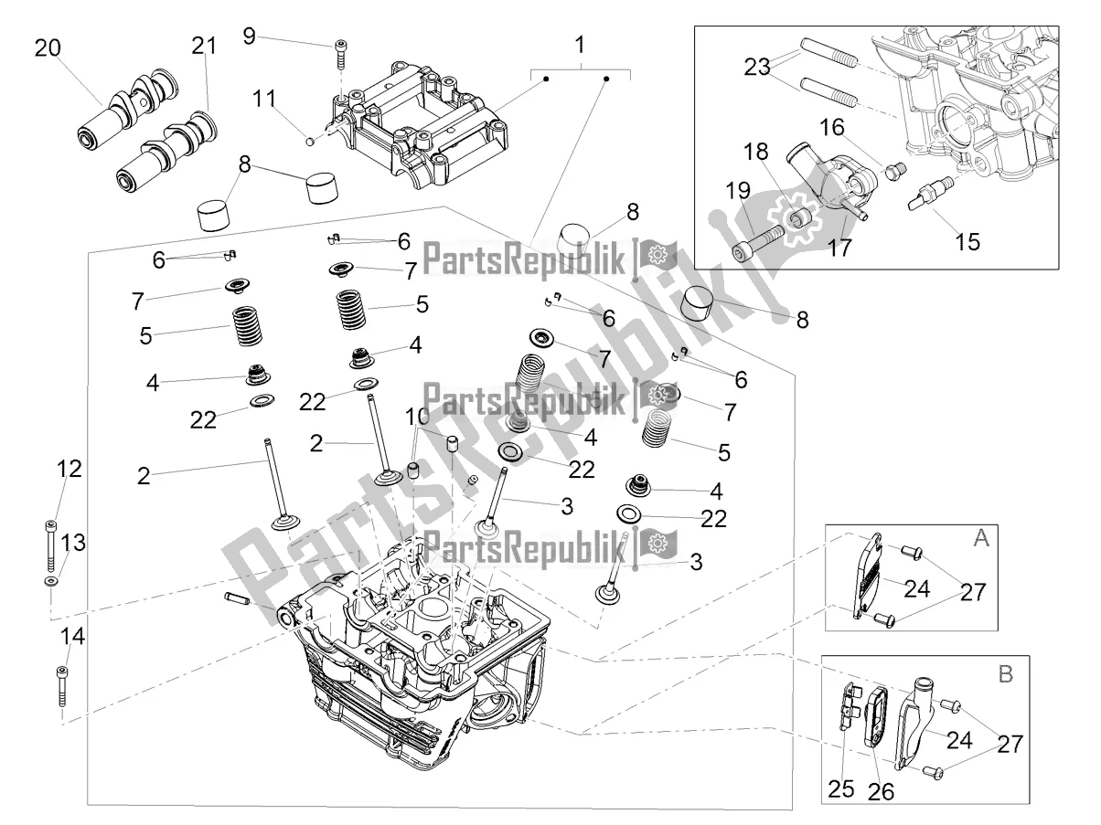 All parts for the Cylinder Head - Valves of the Aprilia SX 125 2021