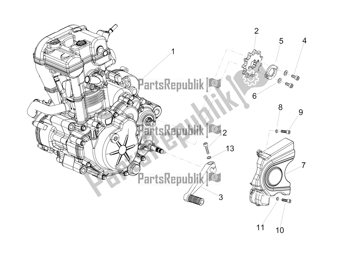 All parts for the Engine-completing Part-lever of the Aprilia SX 125 2021