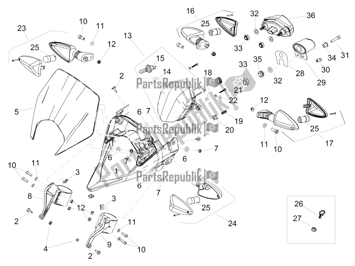 All parts for the Lights of the Aprilia SX 125 2021