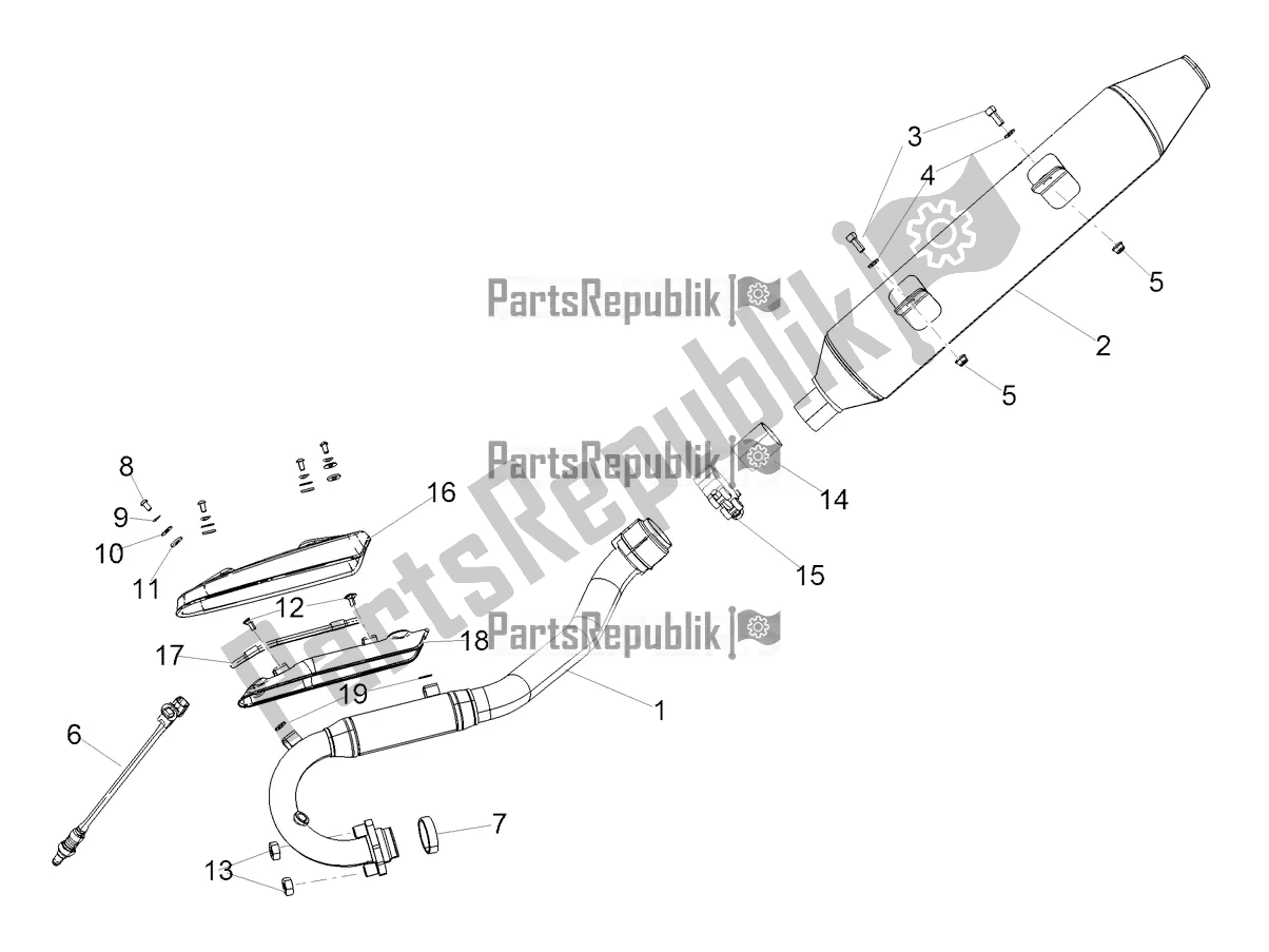 All parts for the Silencer of the Aprilia SX 125 2021