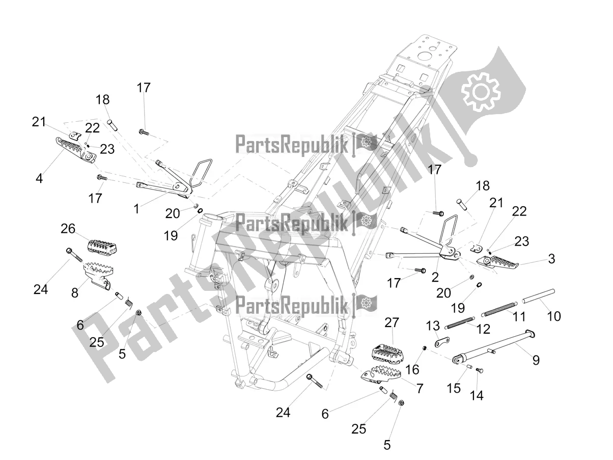 Alle onderdelen voor de Trestle - Footboards van de Aprilia SX 125 2021