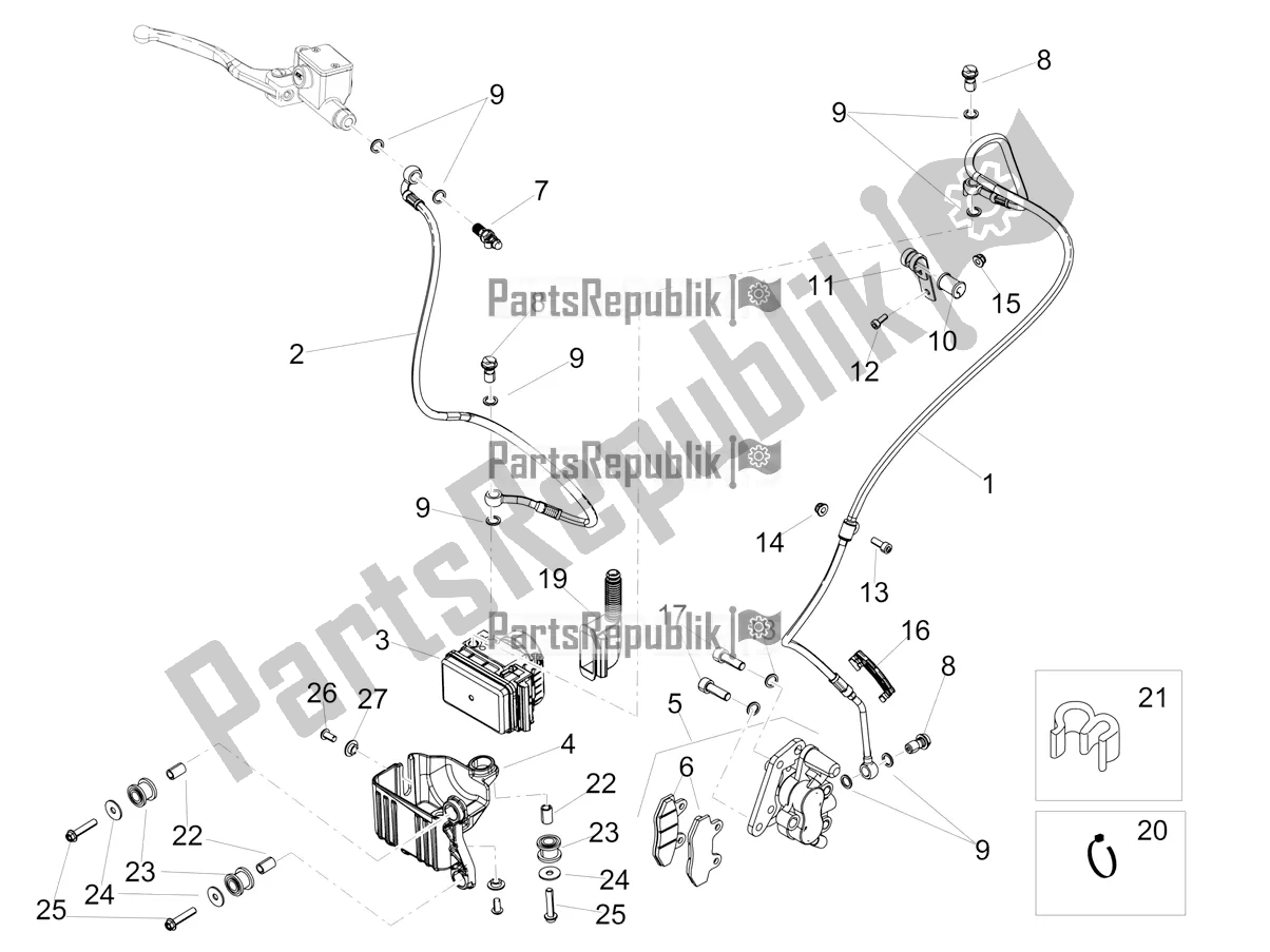 All parts for the Abs Brake System of the Aprilia SX 125 2022