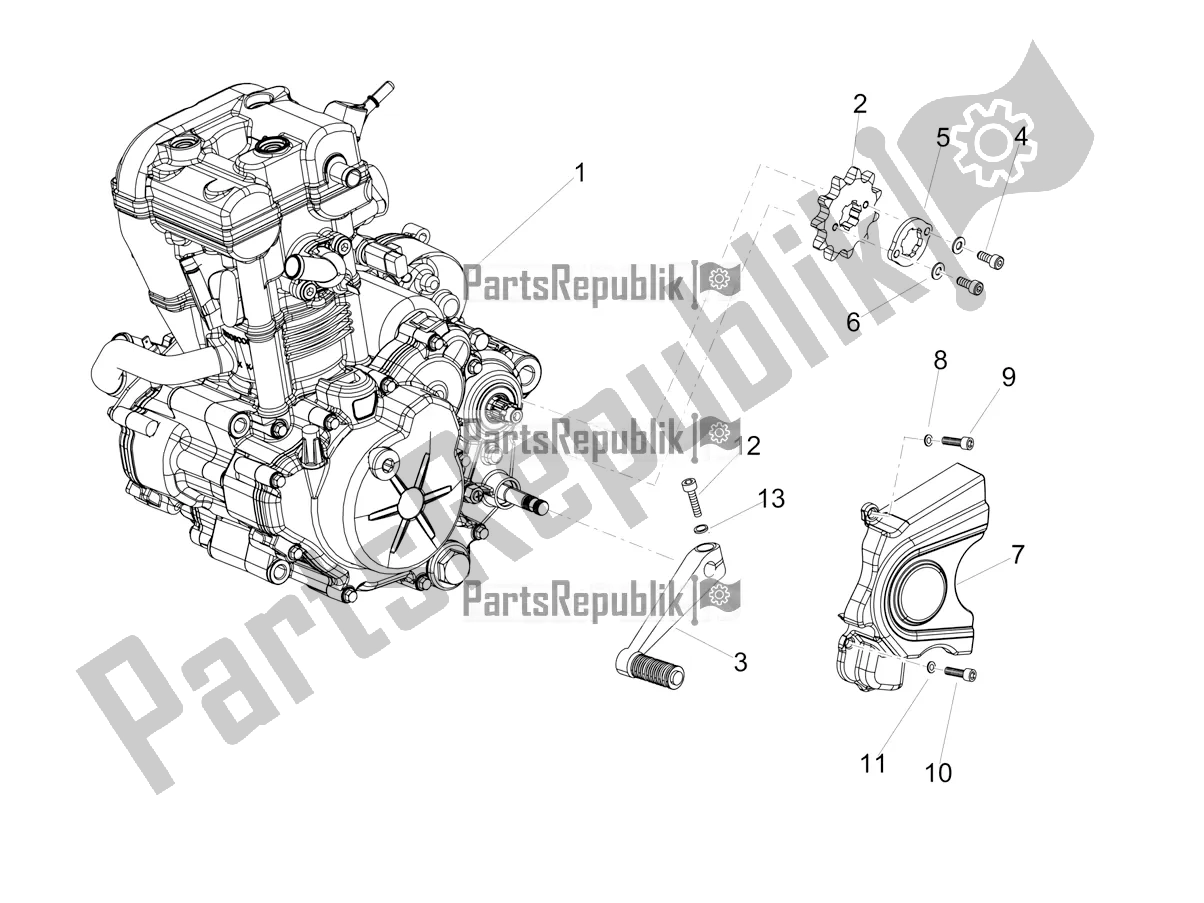 Alle onderdelen voor de Motor-completerende Deel-hendel van de Aprilia SX 125 2022