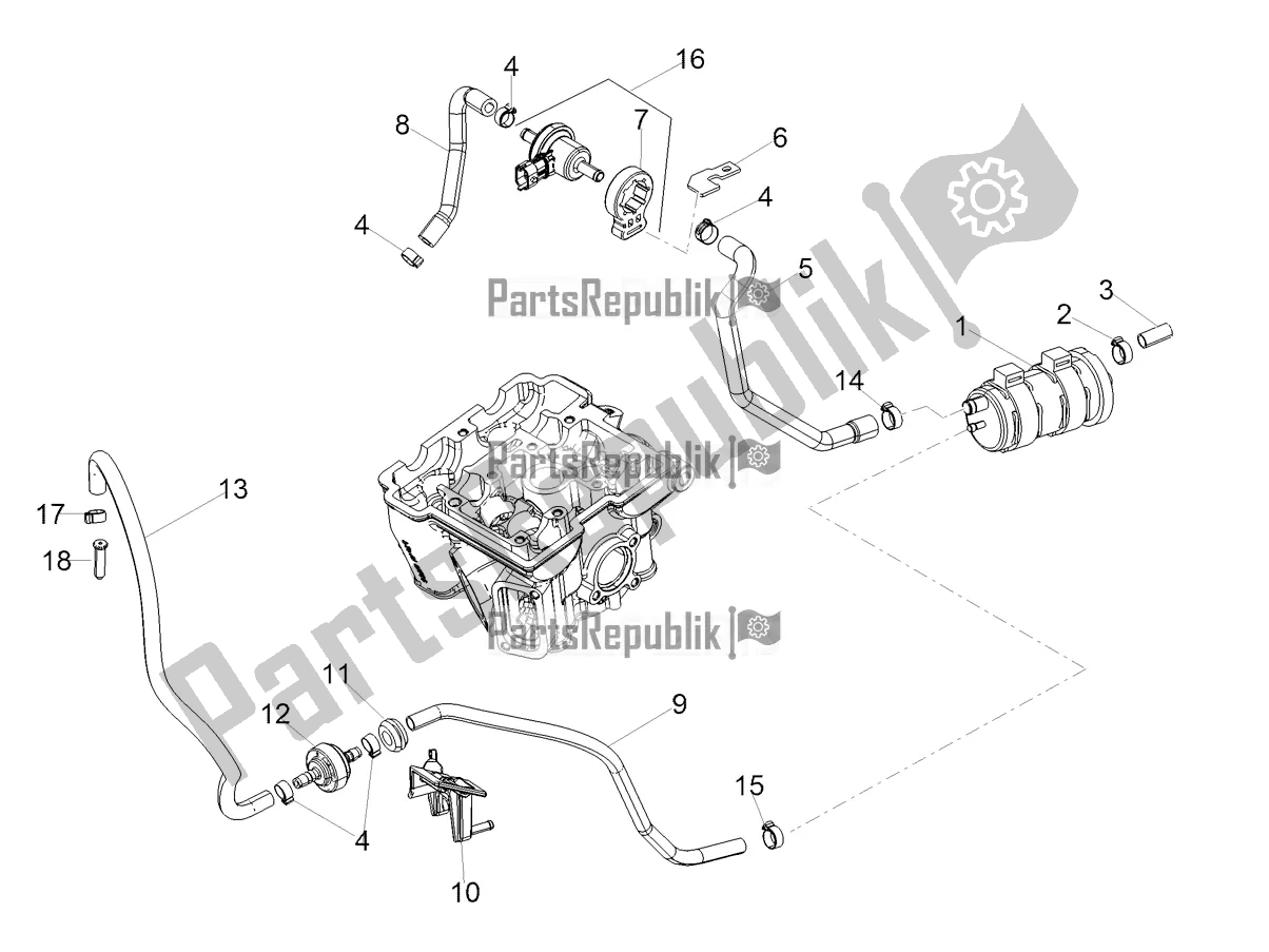 All parts for the Fuel Vapour Recover System of the Aprilia SX 125 2022
