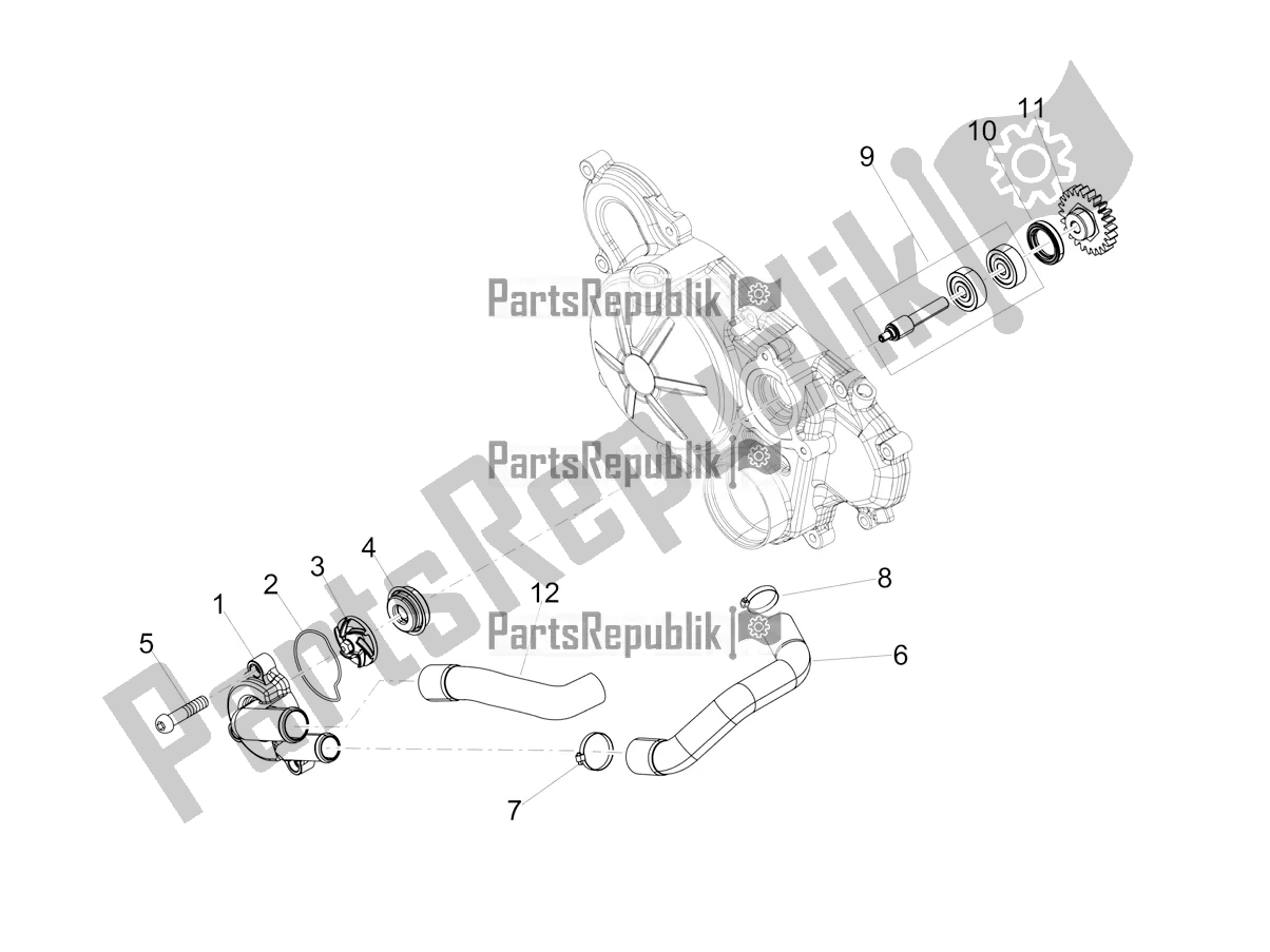 Alle Teile für das Kühlerpumpe des Aprilia SX 125 Apac 2019