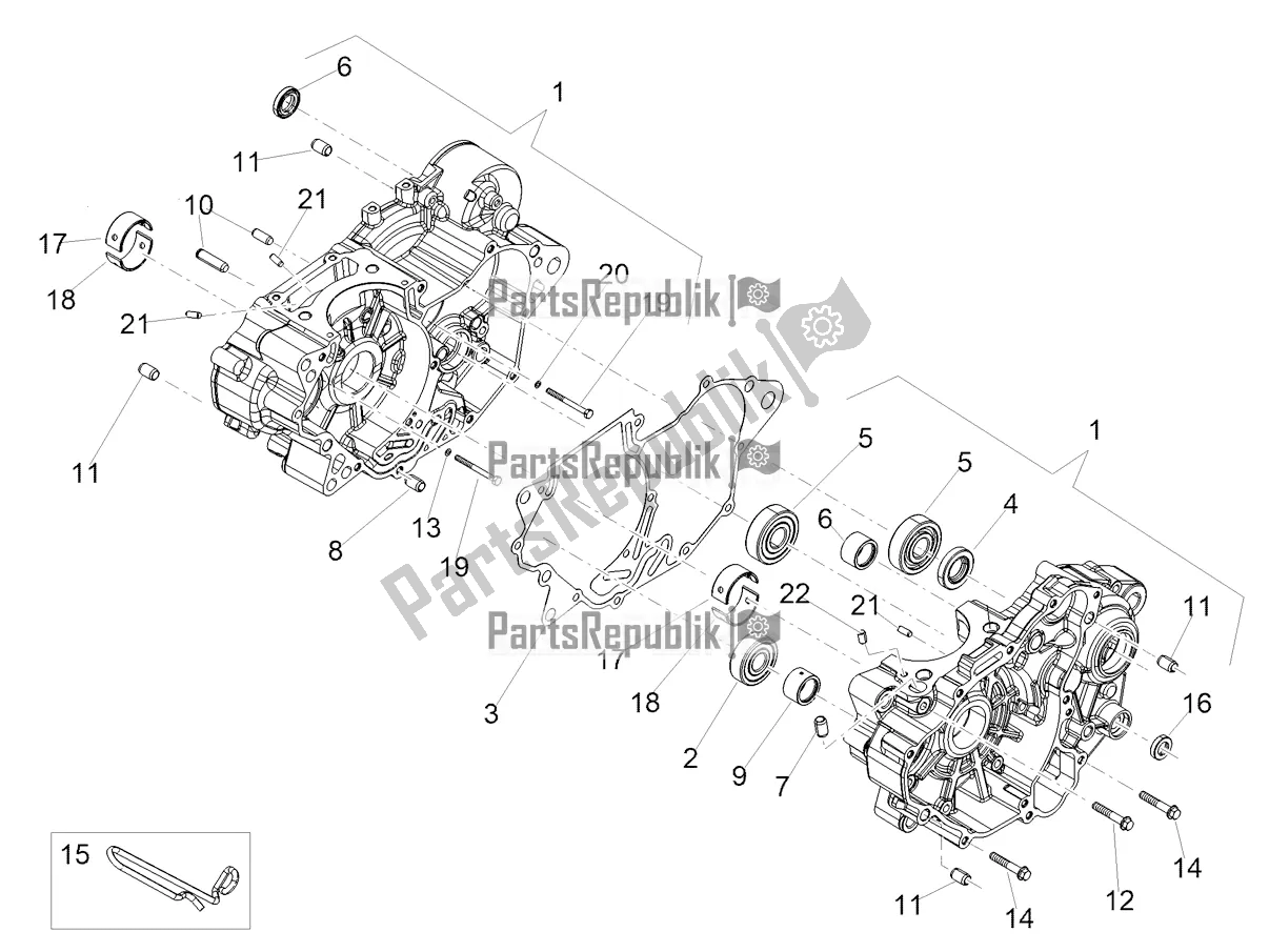 Alle Teile für das Kurbelgehäuse I des Aprilia SX 125 Apac 2019