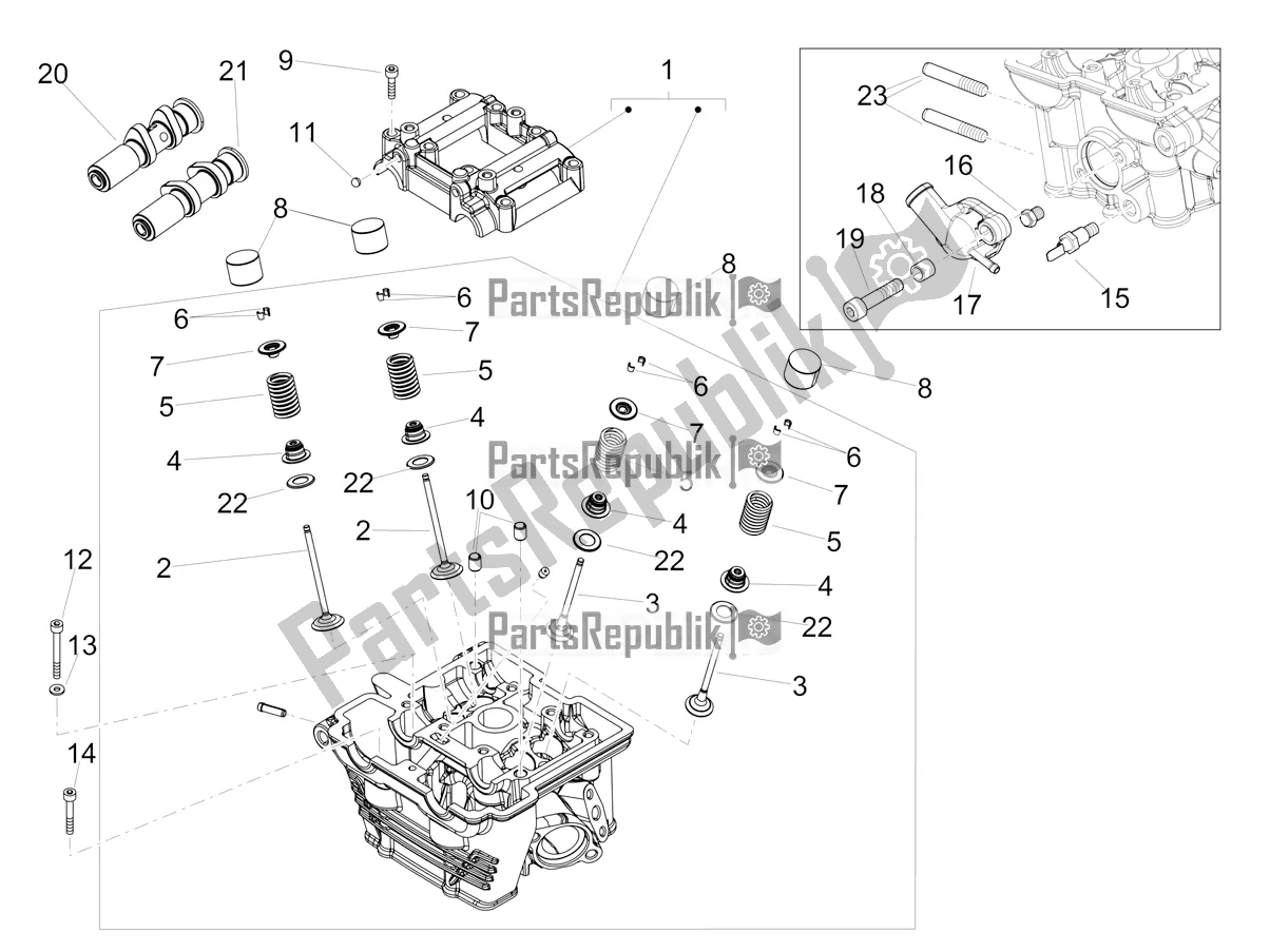 All parts for the Cylinder Head - Valves of the Aprilia SX 125 Apac 2019