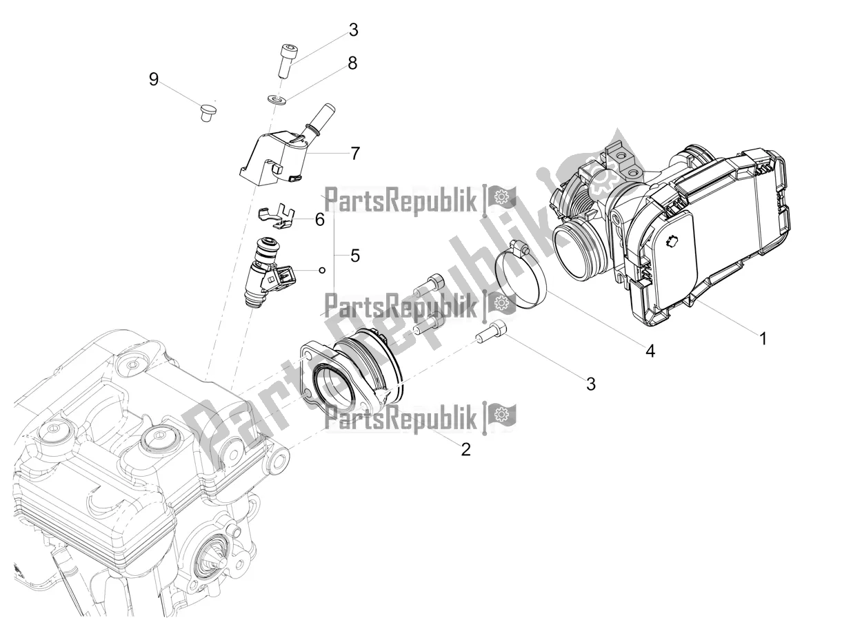 All parts for the Throttle Body of the Aprilia SX 125 Apac 2019