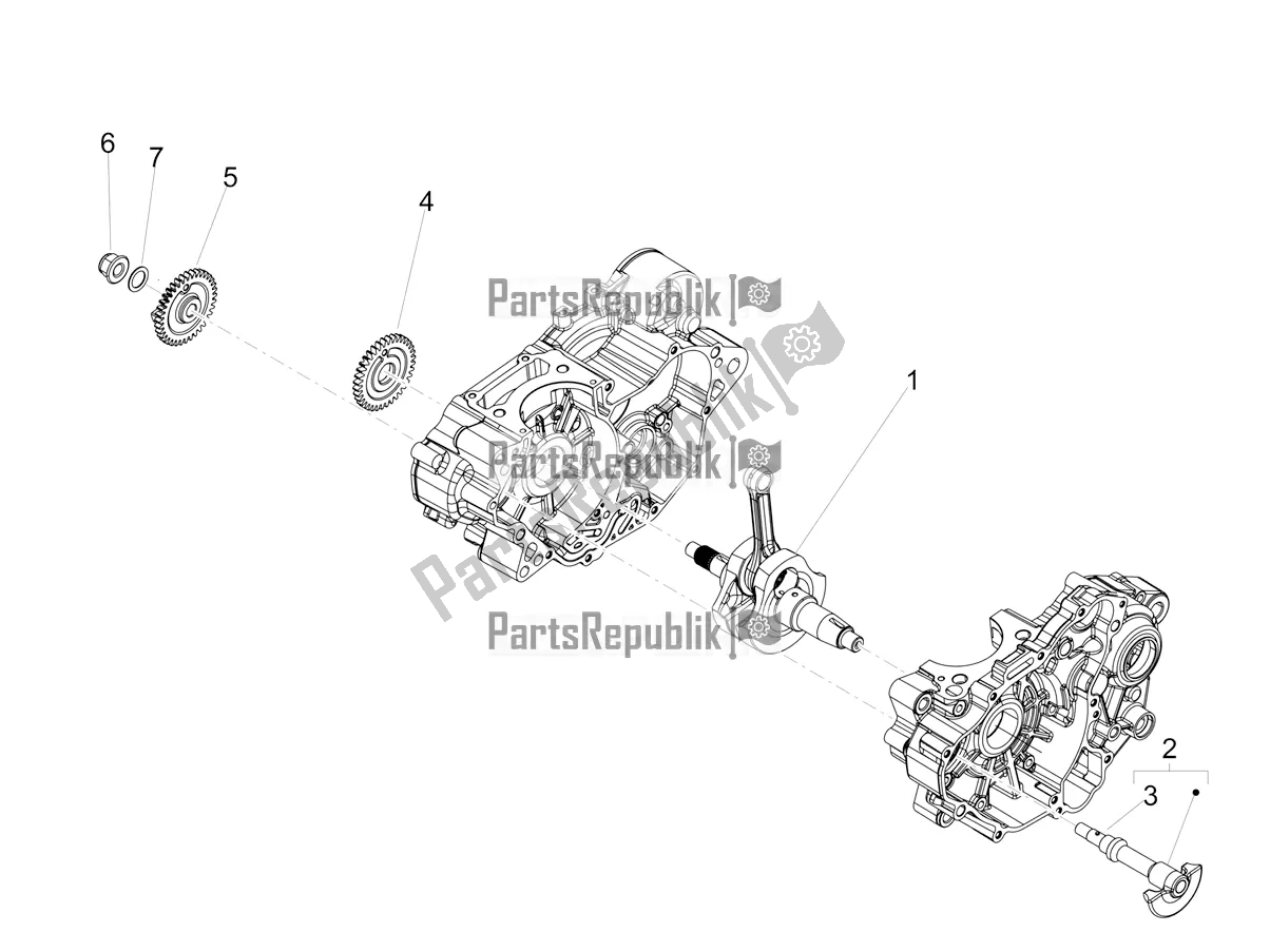 Todas as partes de Virabrequim do Aprilia SX 125 Apac 2020