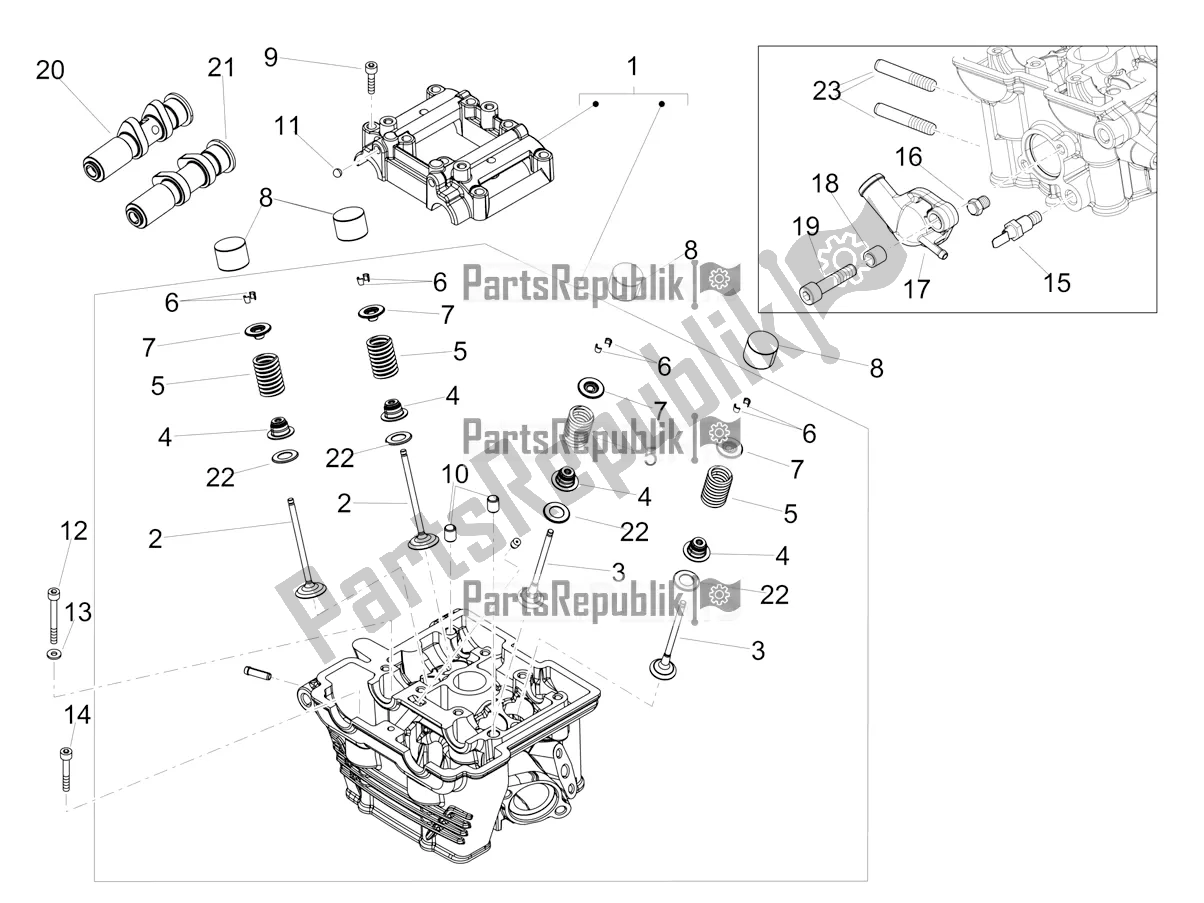 All parts for the Cylinder Head - Valves of the Aprilia SX 125 Apac 2020