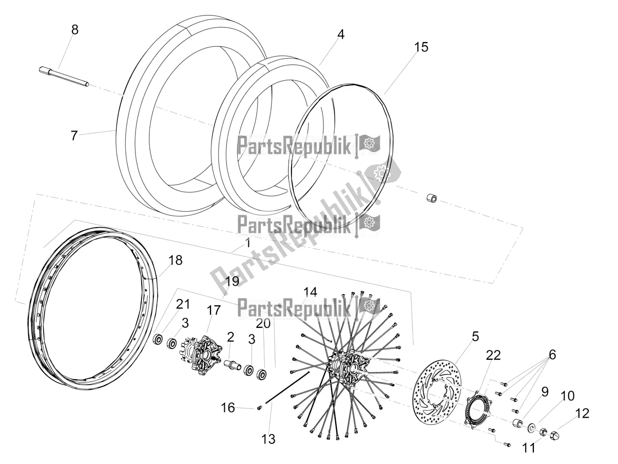 Toutes les pièces pour le Roue Avant du Aprilia SX 125 Apac 2020