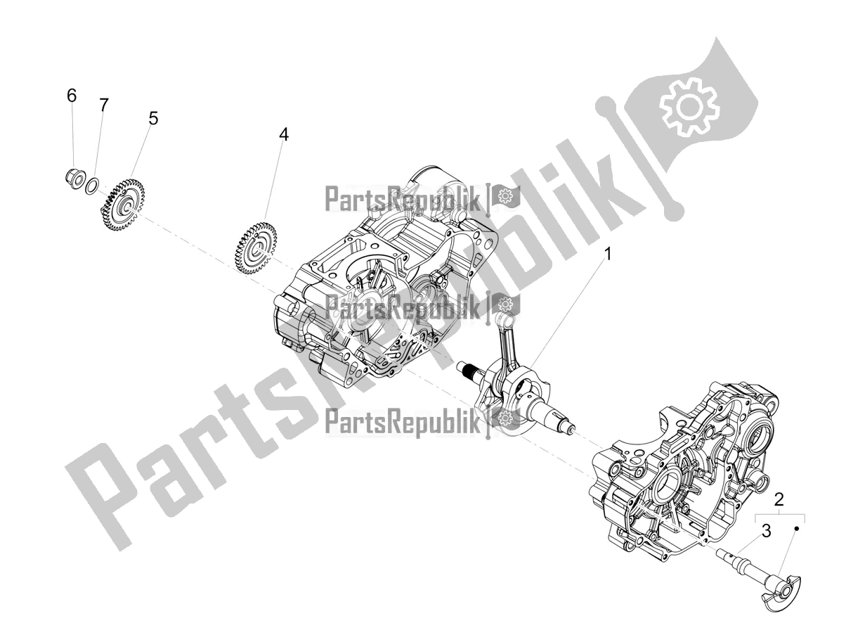 Todas as partes de Virabrequim do Aprilia SX 125 Apac 2021