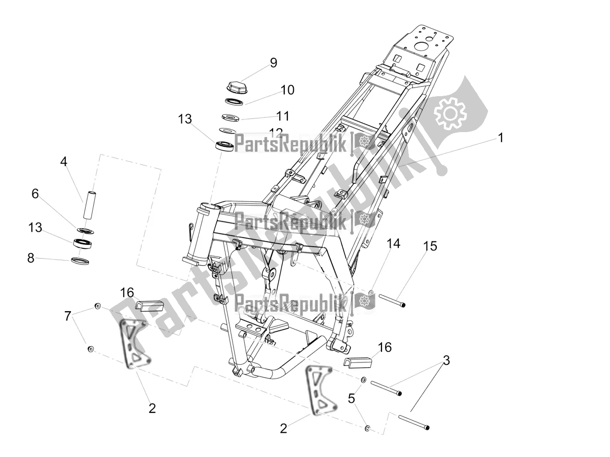 Alle onderdelen voor de Kader van de Aprilia SX 125 Apac 2021