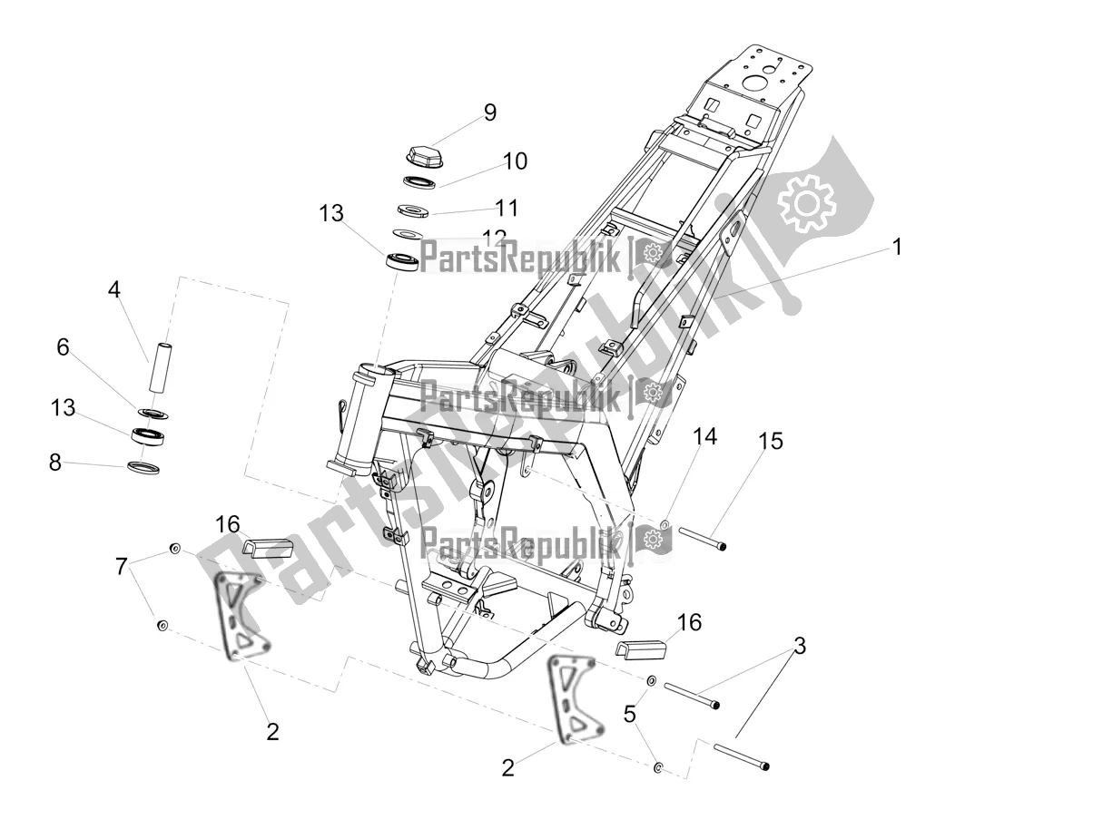 Tutte le parti per il Telaio del Aprilia SX 125 Apac 2021