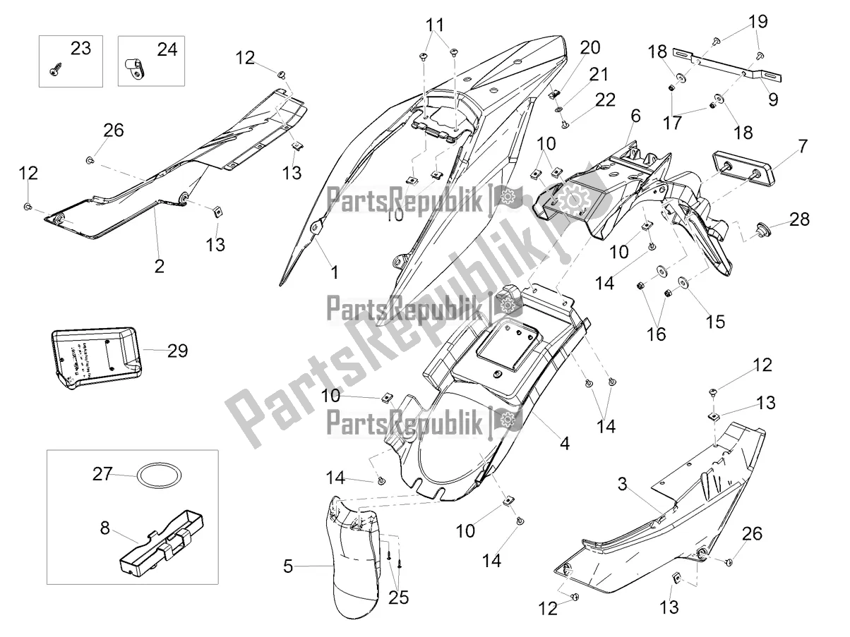 Alle Teile für das Hintere Karosserie des Aprilia SX 125 Apac 2021