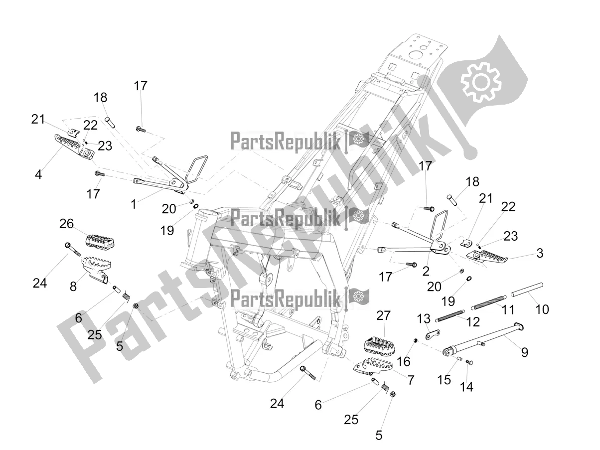 Alle onderdelen voor de Trestle - Footboards van de Aprilia SX 125 Apac 2021