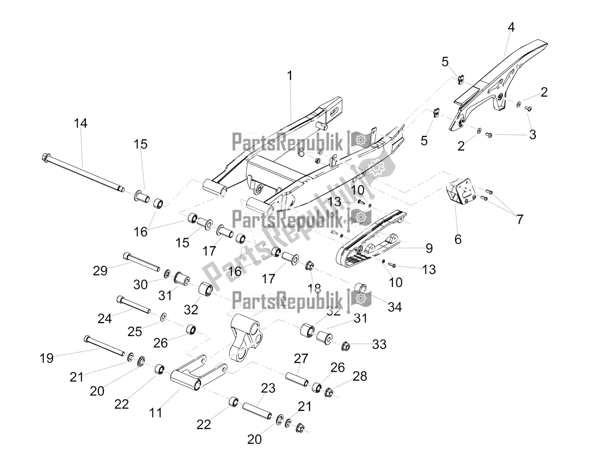 Alle onderdelen voor de Grote Vork van de Aprilia SX 125 Apac 2022