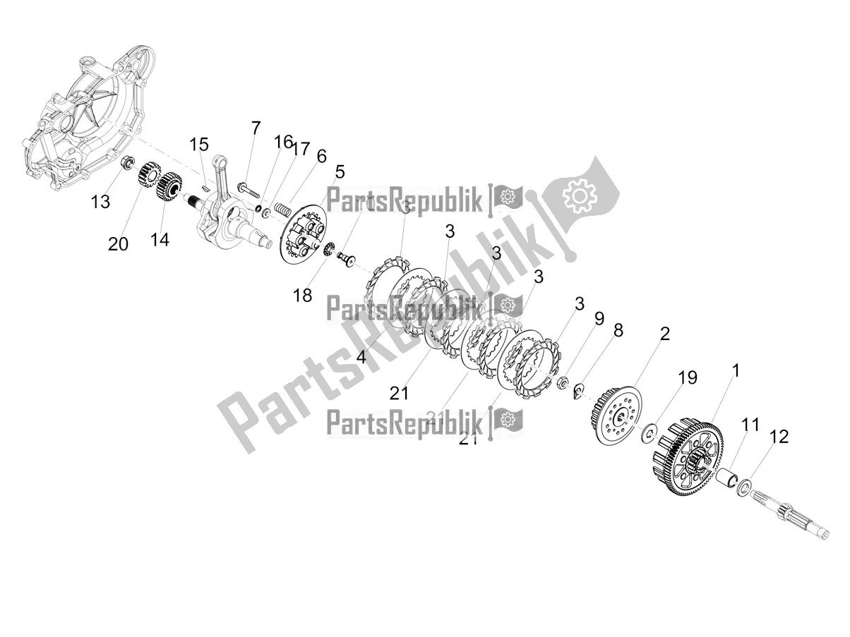Todas as partes de Embreagem do Aprilia SX 125 Apac 2022