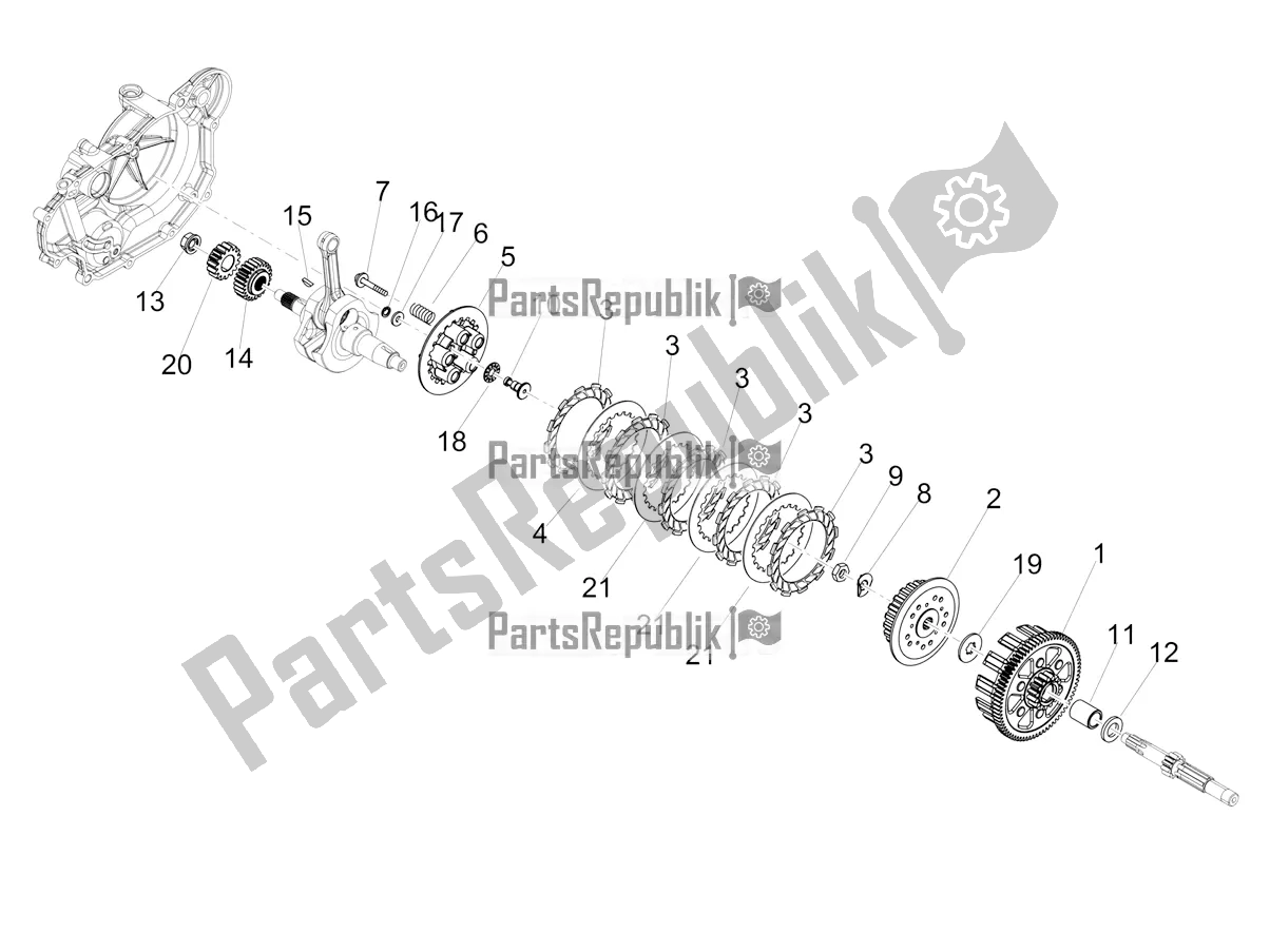 All parts for the Clutch of the Aprilia SX 125 Apac 2022