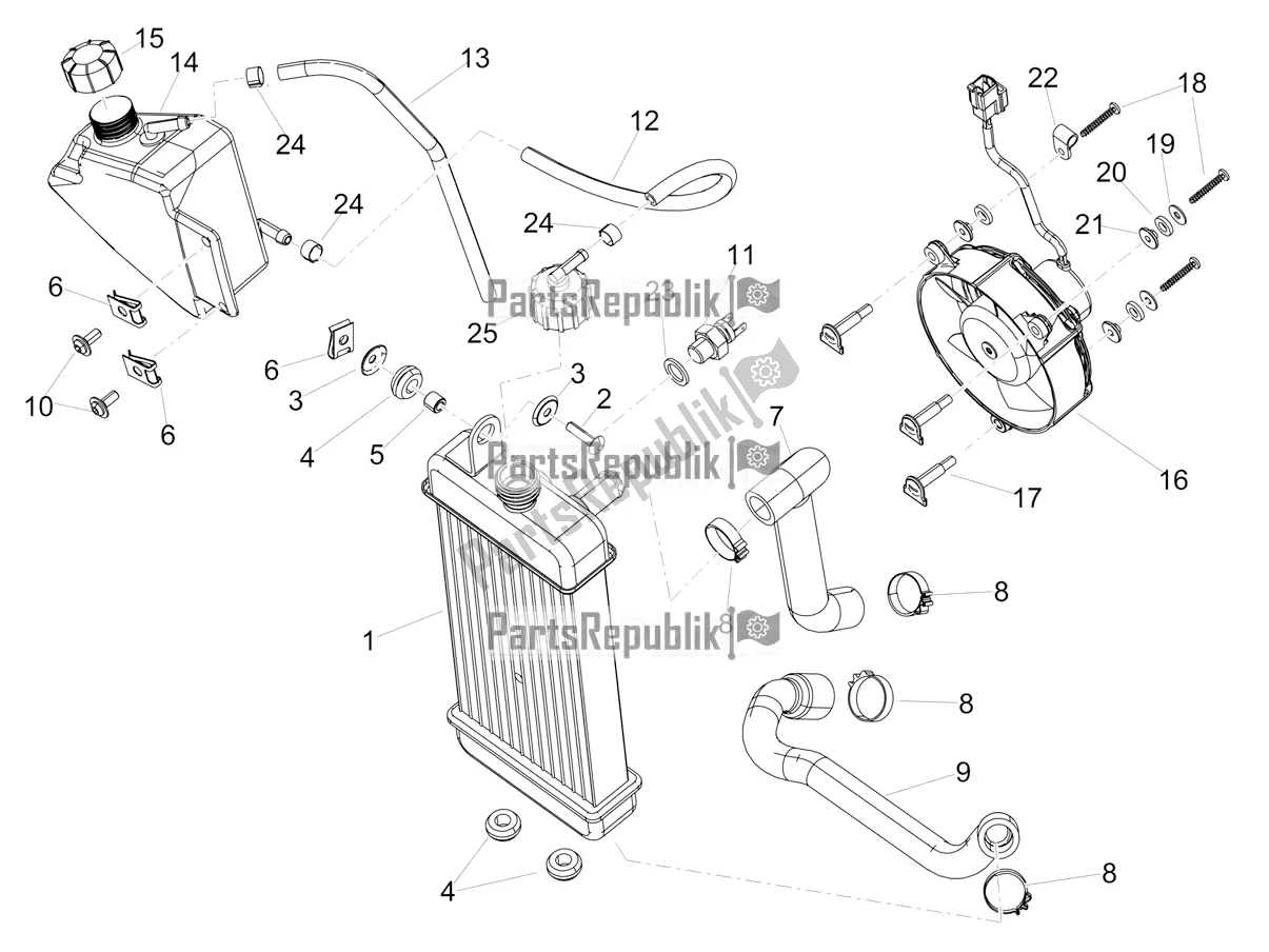 All parts for the Cooling System of the Aprilia SX 125 Apac 2022