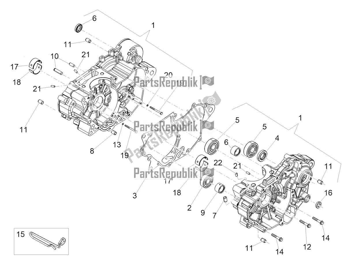All parts for the Crankcases I of the Aprilia SX 125 Apac 2022