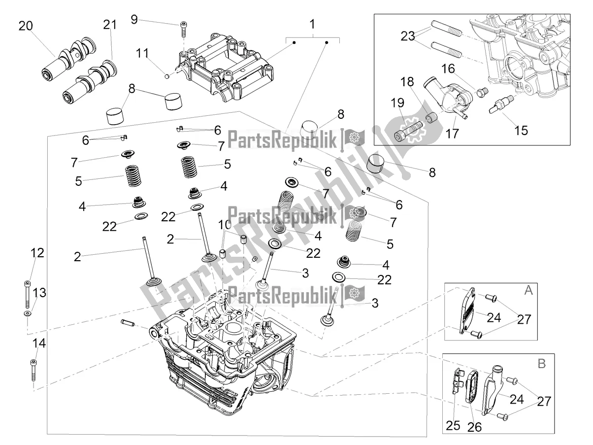 Alle onderdelen voor de Cilinderkop - Kleppen van de Aprilia SX 125 Apac 2022
