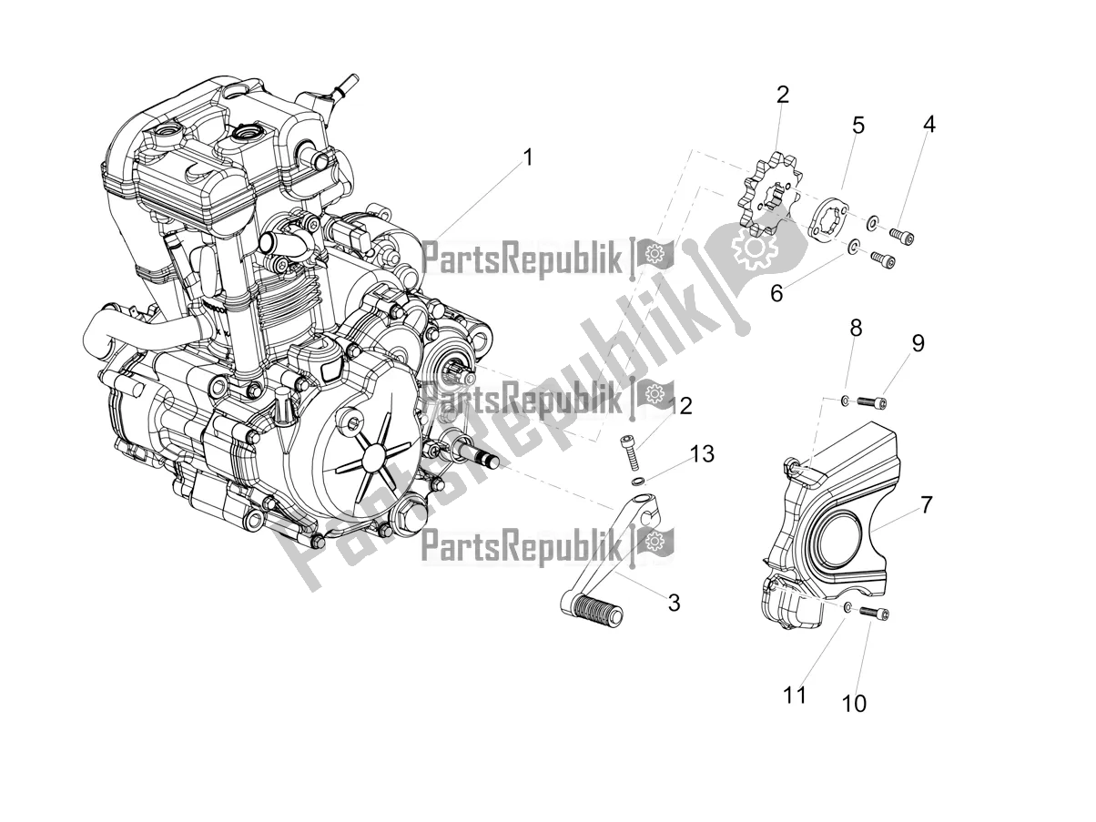Alle onderdelen voor de Motor-completerende Deel-hendel van de Aprilia SX 125 Apac 2022
