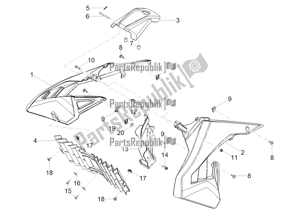 Alle onderdelen voor de Kanaal van de Aprilia SX 50 2018