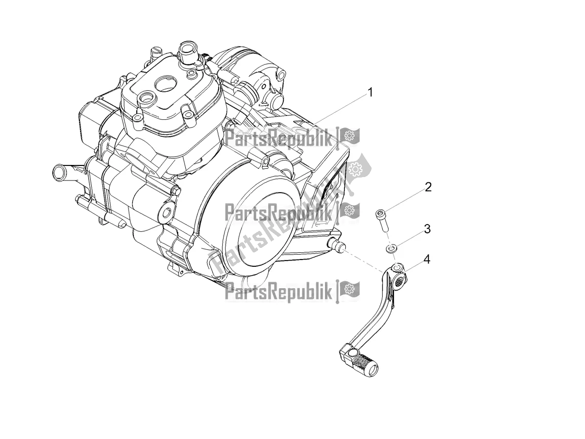 All parts for the Engine-completing Part-lever of the Aprilia SX 50 2018