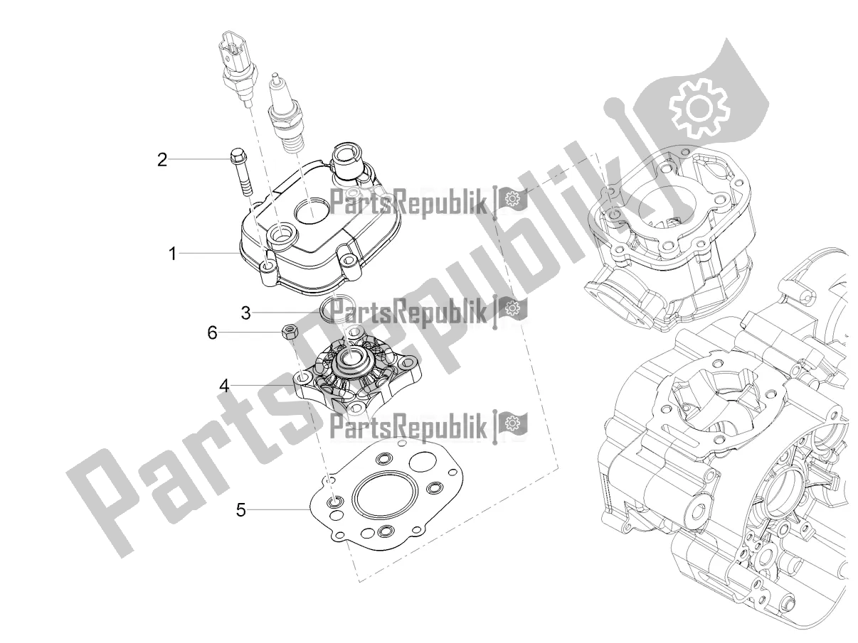 All parts for the Head Cover of the Aprilia SX 50 2018
